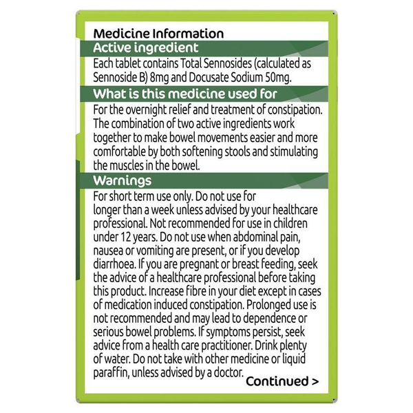 Senokot Dual Action With Softener 90 Tablets