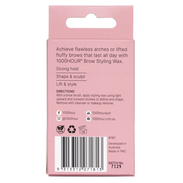 1000 Hour Brow Styling Wax 7g - Ash Dark Brown
