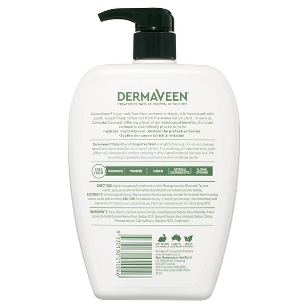 DermaVeen Daily Nourish Soap Free Wash 1L