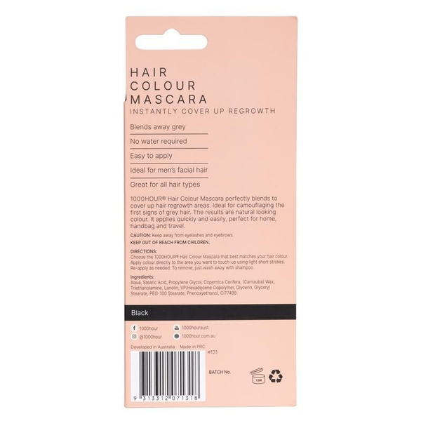 1000 Hour Hair Colour Mascara 12g - Black