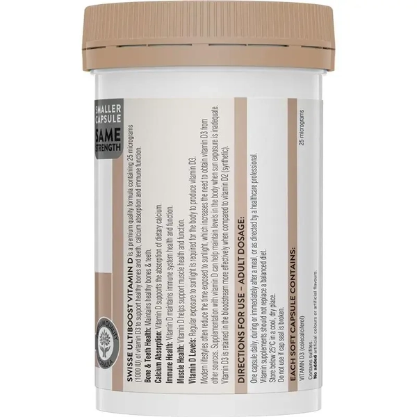 Swisse Ultiboost Vitamin D 400 Capsules
