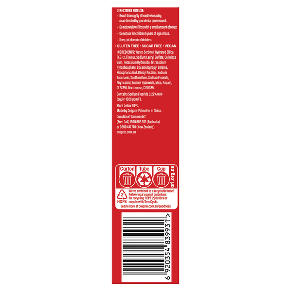 Colgate Optic White Peach Mint Toothpaste 100g