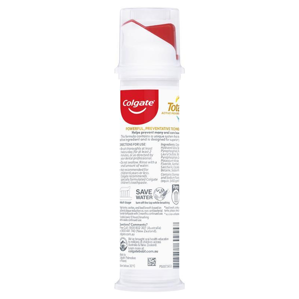 Colgate Total Active Prevention Clean Mint Toothpaste Pump 130g
