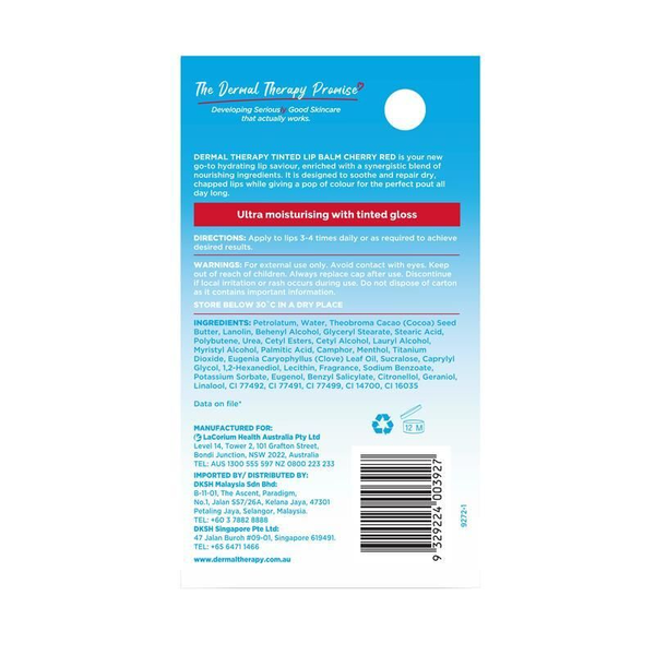 Dermal Therapy Tinted Lip Balm Cherry Red 8g