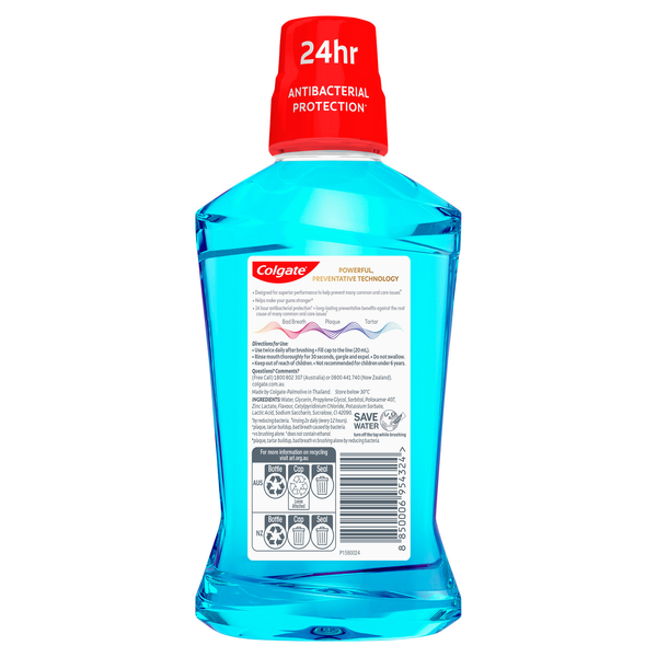 Colgate Total Clean Mint Mouthwash 500ml
