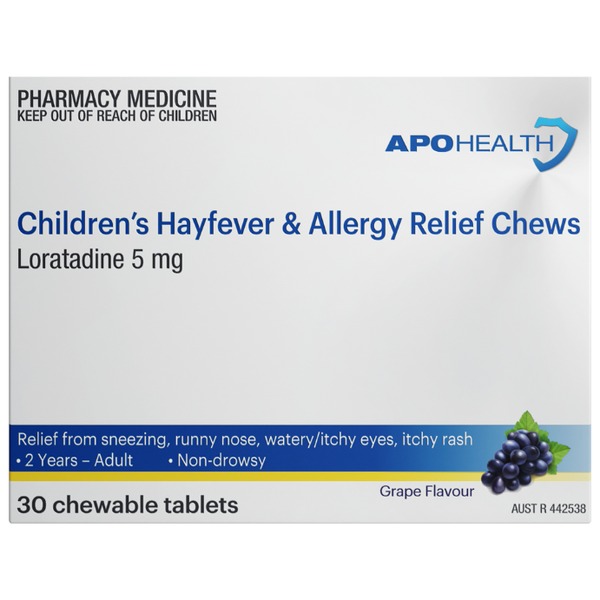 APH Children's Hayfever & Allergy Relief 30 Chews Same as Claratyne Children
