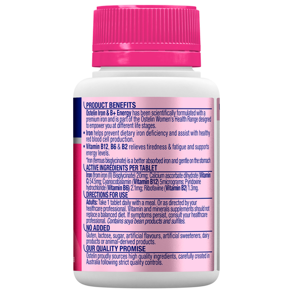 Ostelin Iron & B+ Energy 30 Tablets 