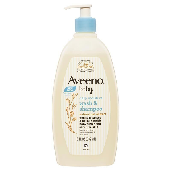 3X Aveeno Baby Daily Moisture Wash & Shampoo 532ml