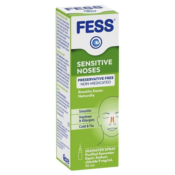 3X Fess Sensitive Noses Seawater Nasal Spray 30ml