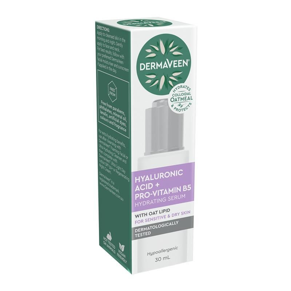 DermaVeen Hyaluronic Acid + Pro Vitamin B5 Hydrating Serum 30ml