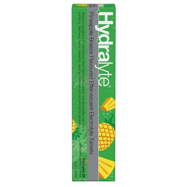 Hydralyte Pineapple Breeze 20 Effervescent Electrolyte Tablets