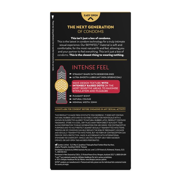 SKYN Intense Feel Intensely Raised Dots 10 Soft Non-Latex Condoms