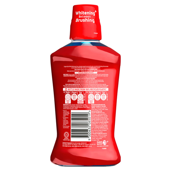Colgate Optic White Alcohol Free Mouthwash 500ml