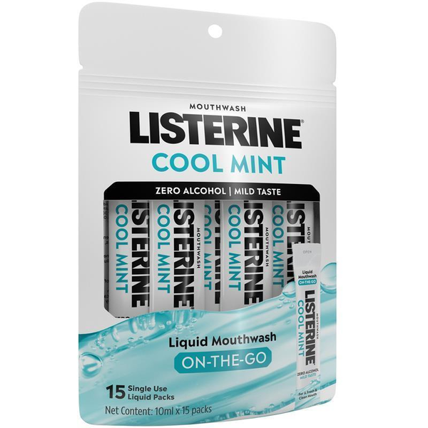 Listerine Cool Mint Mouthwash Zero Alcohol 10ml x 15 Packs