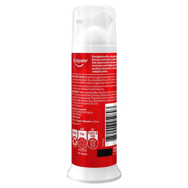 Colgate Optic White Brightening Minerals Toothpaste Pump 100g