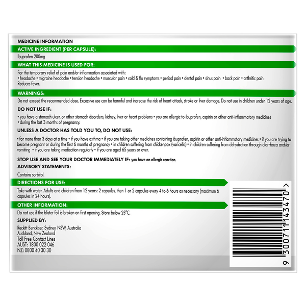 Nurofen Zavance 80 Liquid Capsules