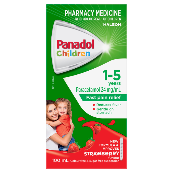 Panadol Children 1 - 5 Years Strawberry 100ml Suspension