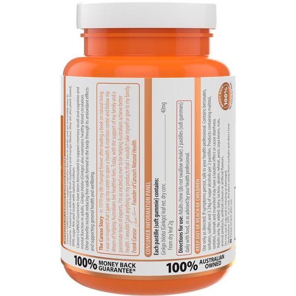 Caruso's Ginkgo Gummies 60 Pastilles