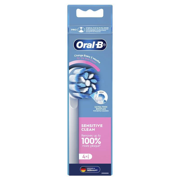 Oral B Sensitive Clean Electric Toothbrush Replacement Heads 4 Pack