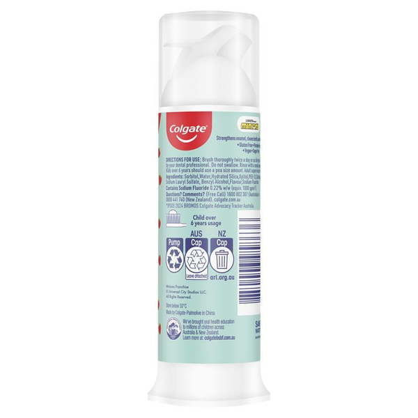 Colgate Kids Minions Strawberry Toothpaste Pump 6+ Years 85g