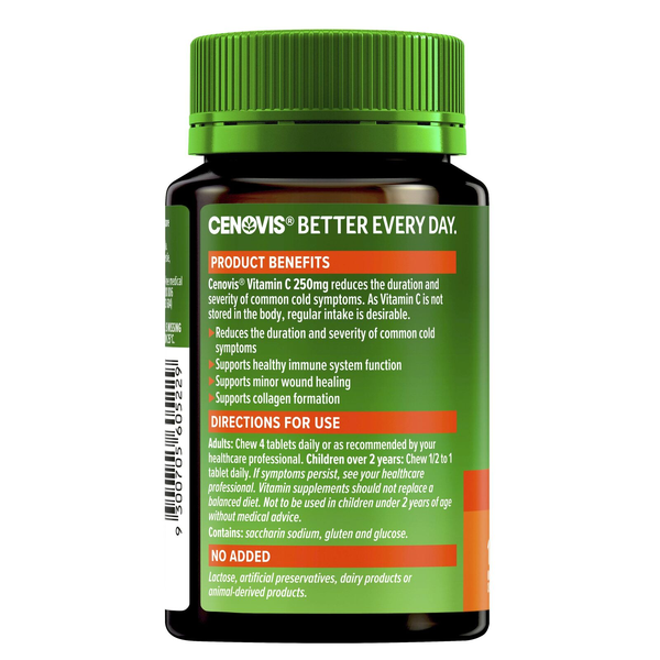 Cenovis Vitamin C 250mg 150 Orange Flavour Chewable Tablets