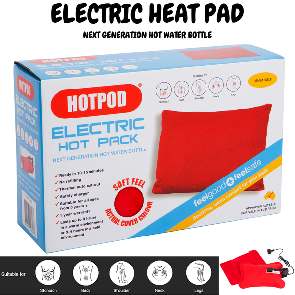 Hotpod Electric Hot Pack Next Generation Hot Water Bottle Heat Pack Reheatable