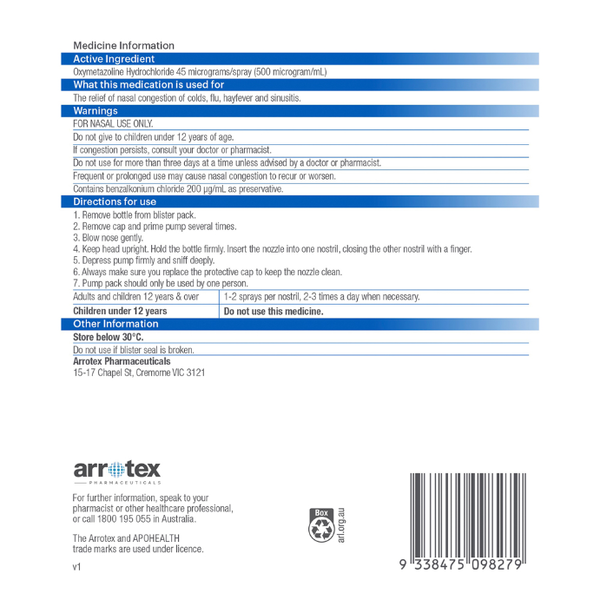 APH Decongestant Nasal Spray 20ml