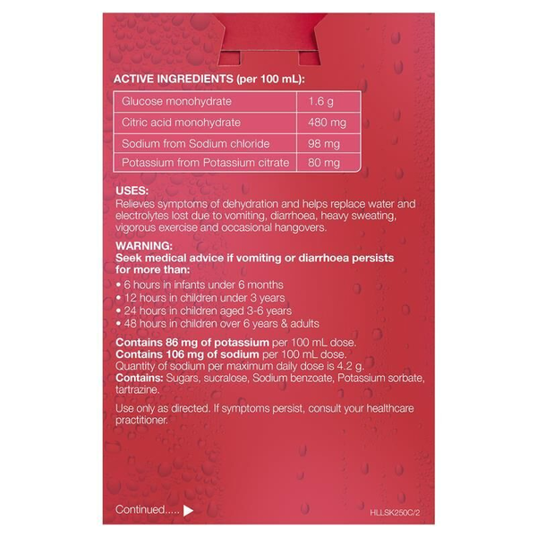 Hydralyte Ready To Use Strawberry Kiwi 4 X 250ml Electrolyte Solution