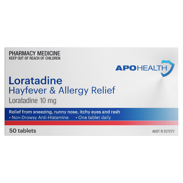 APH Loratadine 10mg Hayfever & Allergy Relief 50 Tablets Same as Claratyne