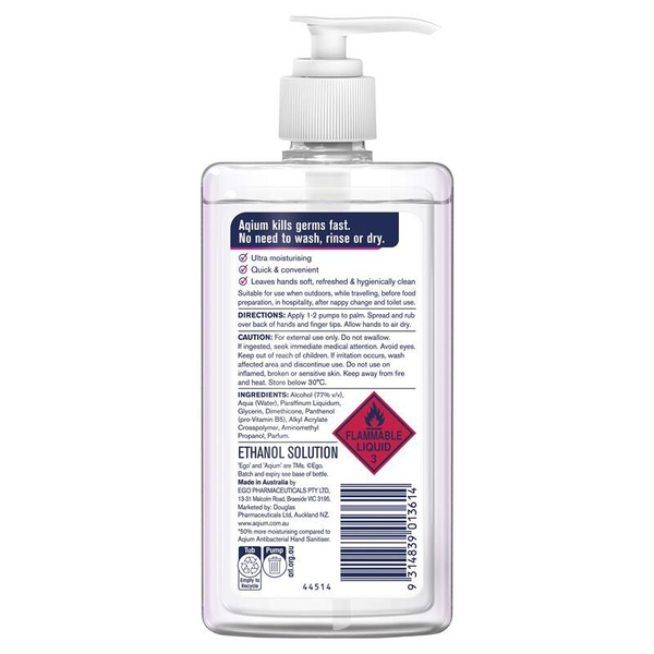 Ego Aqium Antibacterial Hand Sanitiser Ultra 375ml