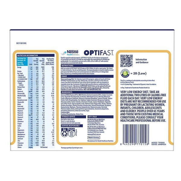 Optifast VLCD Shake Vanilla 18 x 53g Sachets