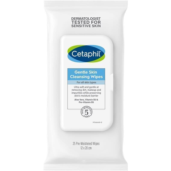 5X Cetaphil Gentle Skin 25 Cleansing Wipes