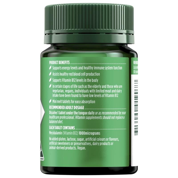 Nature's Own Activated Methyl B12 1000mcg 60 Tablets
