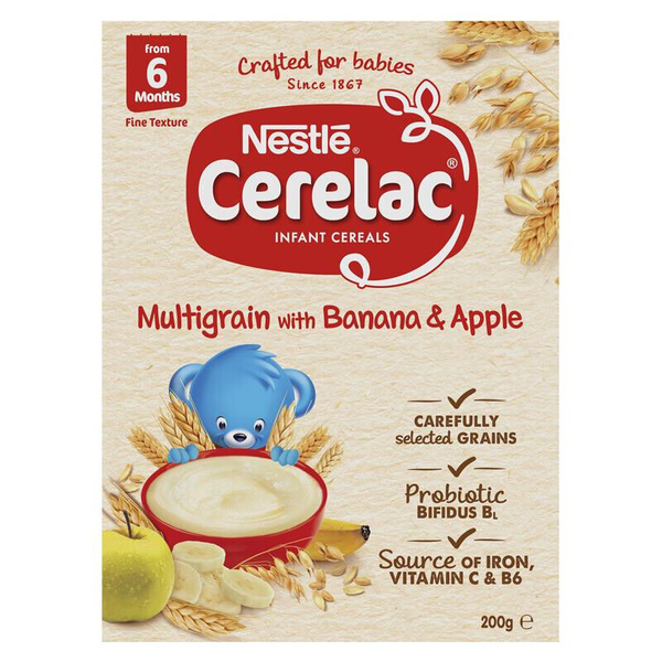 6X Cerelac Multigrain With Banan & Apple From 6 Months+ 200g