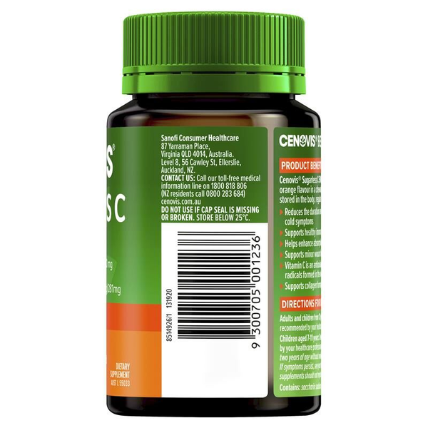Cenovis Sugarless C 500mg 100 Chewable Tablets