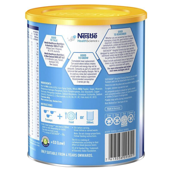 Sustagen Hospital Formula 840g Neutral Flavour