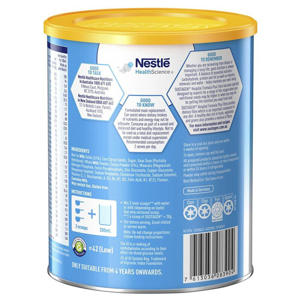 Sustagen Hospital Formula Plus Fibre 840g Chocolate Flavour