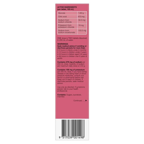 Hydralyte Strawberry Kiwi 20 Effervescent Electrolyte Tablets