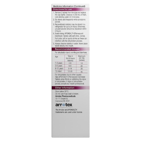 APH Apple Blackcurrant Effervescent Electrolyte 20 Tablets