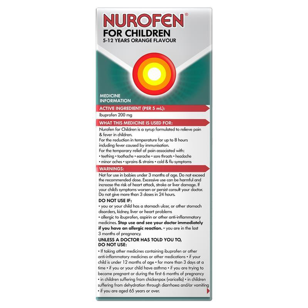 Nurofen For Children 5 - 12 Years Orange 200ml