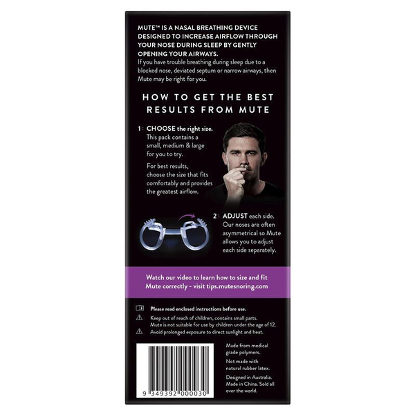 Mute Nasal Dilator for Better Breathing and Snoring Reduction Trial Pack