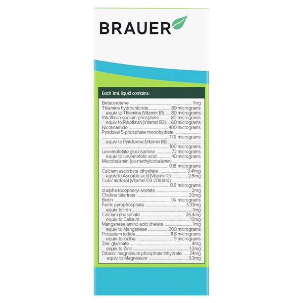 Brauer Kids Liquid Multivitamin With Iron 200ml
