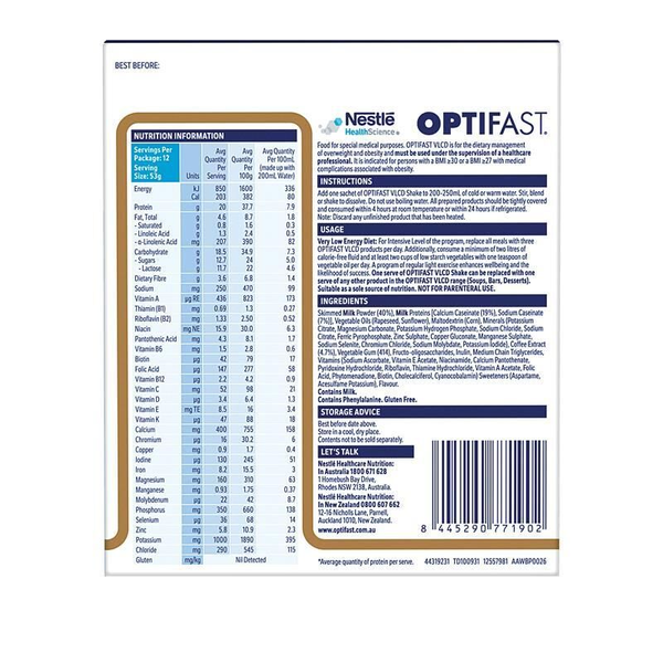 Optifast VLCD Shake Coffee 12 x 53g Sachets