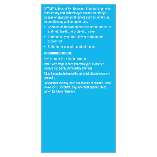 Optive Lubricant Eye Drops 15ml