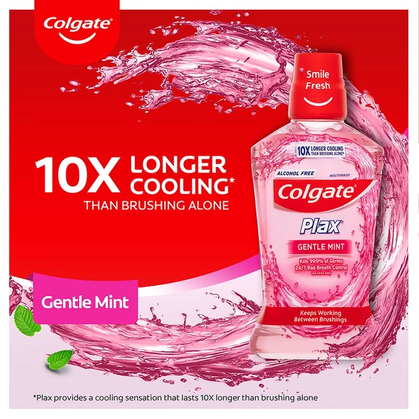 Colgate Plax Gentle Mint Alcohol Free Mouthwash 1L