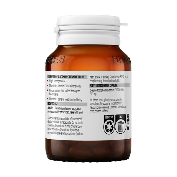 Blackmores Vitamin E 1000 IU 30 Capsules