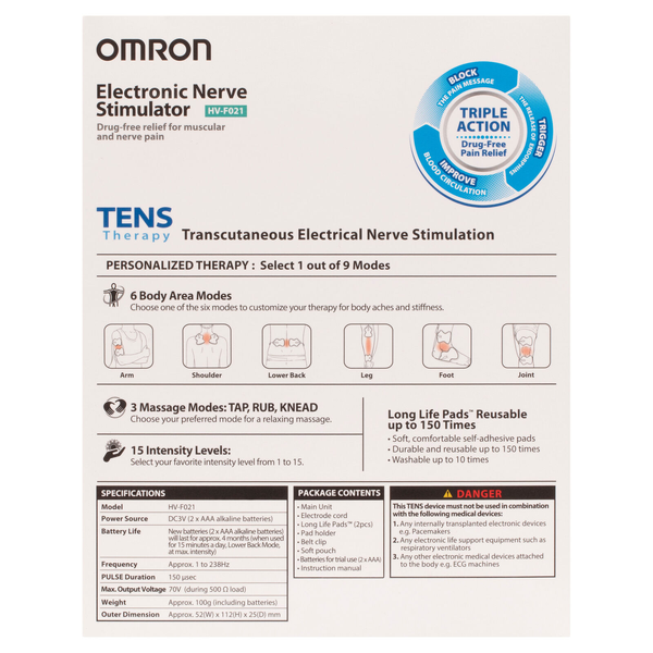 Omron Tens Therapy Electronic Nerve Stimulator HV-F021