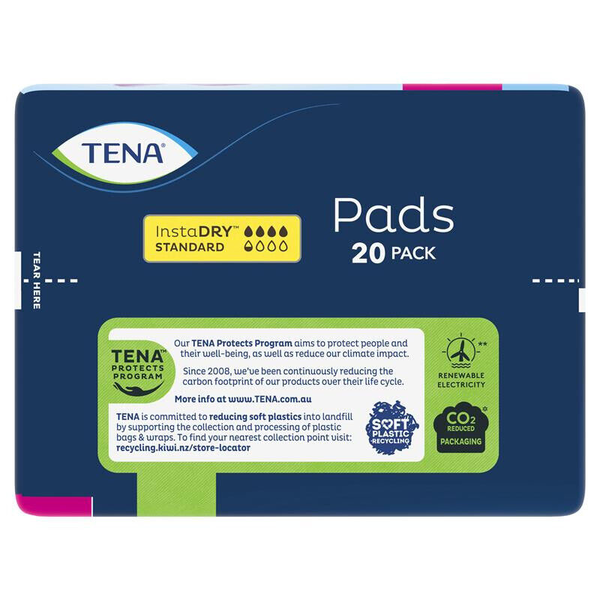 Tena Pads InstaDRY Standard Length 20 Pads