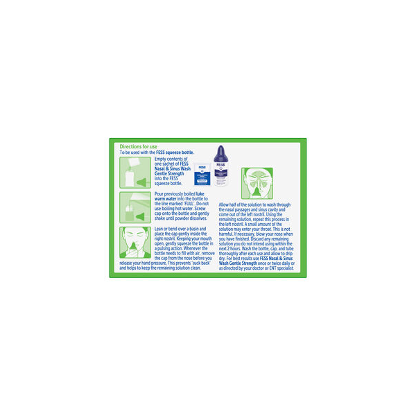 Fess Nasal & Sinus Wash Gentle Strength Refill Isotonic 100 Sachets