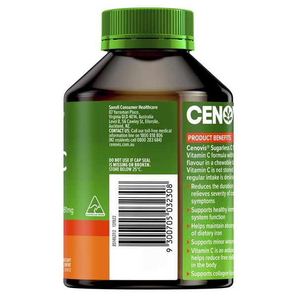 Cenovis Sugarless C 500mg 300 Chewable Tablets